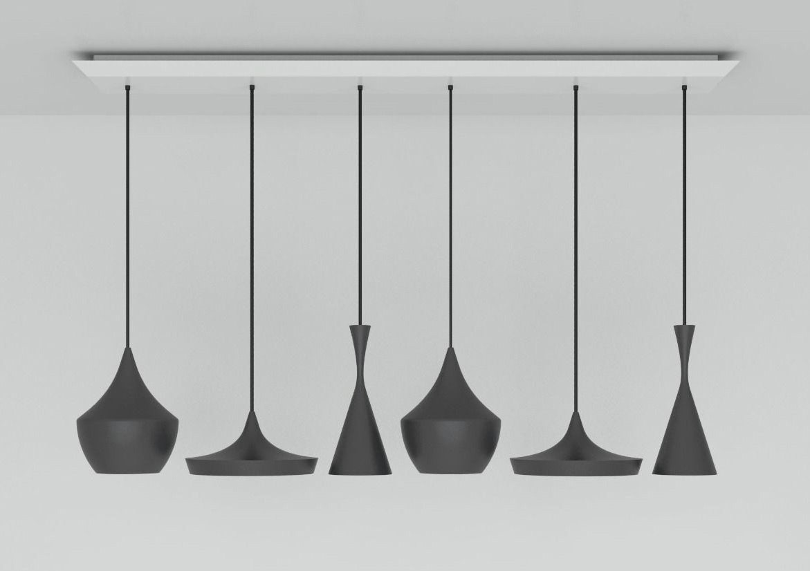 Tom Dixon Beat Black Trio Linear Pendant System