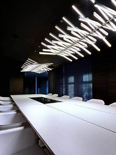 Vibia Rhythm 2113 40-Strip Horizontal Down Pendant Lamp