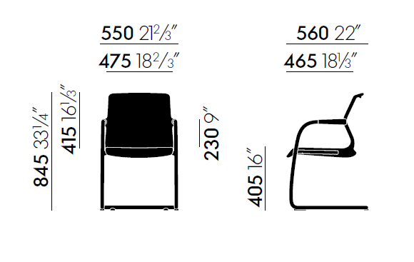 Vitra Unix Chair - Cantilever Base