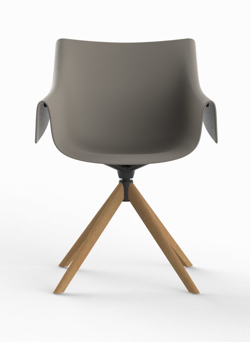 Vondom Manta Wooden Swivel Armchair (Priced Each, Sold in Sets of 2)