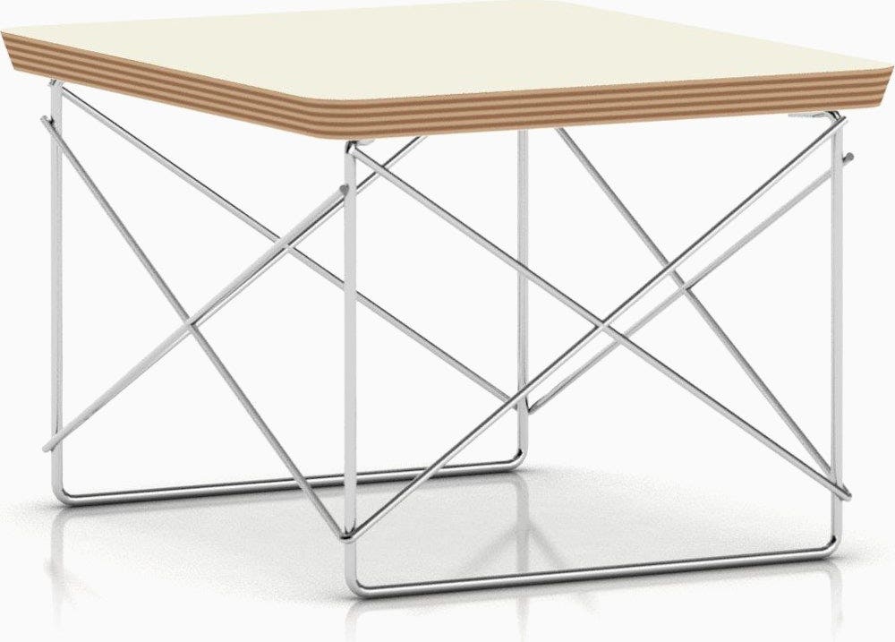 CLEARANCE Herman Miller Eames® Wire Base Low Table - Laminate White / Trivalent Chrome