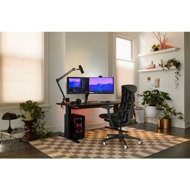 Herman Miller x Logitech G Embody® Gaming Chair > Standard Cylinder 16 - 20.5 inch / Graphite Seat, Black Frame, White Wheels (IN STOCK)