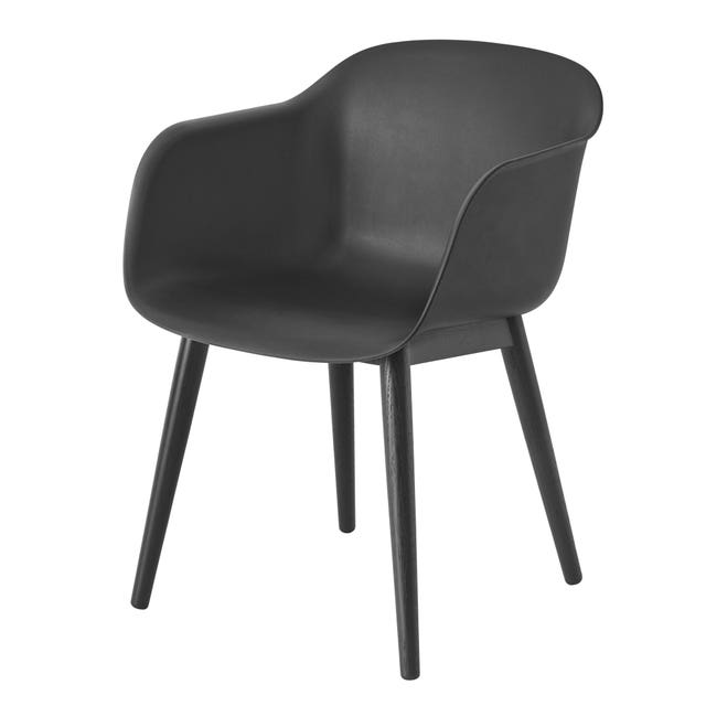 Muuto Fiber Wood Base Armchair, 80% Recycled Plastic
