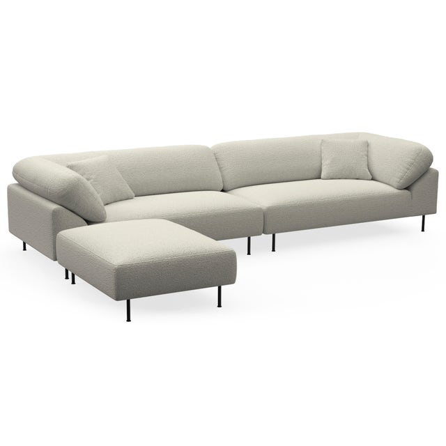 Woud Collar Sectional 3 Sofa