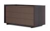 Burnt Oak (Borgogna) Structure, Taupy (Fango) Matt Laquered Top and Drawers