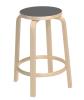 Seat Black Linoleum, Edge Natural Birch / Legs Natural Lacquered