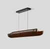 Dark Stained Walnut Shade, Black Metal Accents