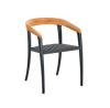 Aluminum with Teak / Woven olefin fiber Seat