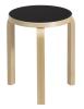 Natural Lacquered Legs, Black Linoleum Seat