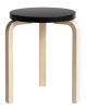 Natural Lacquered Legs, Black Seat