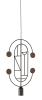 1 Graphite Vertical Oval + 2 Curled Stems (Walnut Dots)