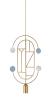 1 Gold Vertical Oval + 2 Curled Stems (Blue & White Dots)