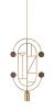 1 Gold Vertical Oval + 2 Curled Stems (Walnut Dots)