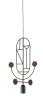 1 Graphite Vertical Oval + 1 Stem + 1 Curled Stem (Walnut Dots)