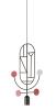 1 Graphite Vertical Oval + 1 Stem + 1 Curled Stem (White, Pink & Red Dots)