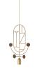 1 Gold Vertical Oval + 1 Stem + 1 Curled Stem (Walnut Dots)