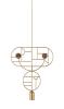 1 Gold Horizontal Oval + 1 Gold Circle + 1 Curled Stem (Walnut Dots)