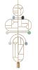 1 Gold Circle + 1 Gold Horizontal Oval + 1 Gold Vertical Oval + 2 Stems + 1 Curled Stem (Blue, White & Turquoise Dots)