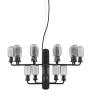 Smoke glass with black textile cord and black ceiling canopy