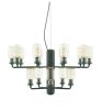 Gold glass with green textile cord and white ceiling canopy