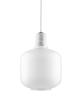 White glass with white textile cord and white ceiling canopy