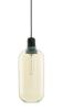 Gold glass with green textile cord and white ceiling canopy