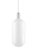 White glass with white textile cord and white ceiling canopy