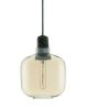 Gold glass with green textile cord and white ceiling canopy