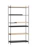 Configuration 10 (Shelves:  1 short and 2 wide oak + 1 short and 2 wide black)