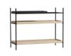 Configuration 3 (Shelves: 1 short black + 2 wide oak)